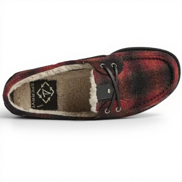 Sperry Chaussure Bateau Homme Laine Rouge Noire Cuir