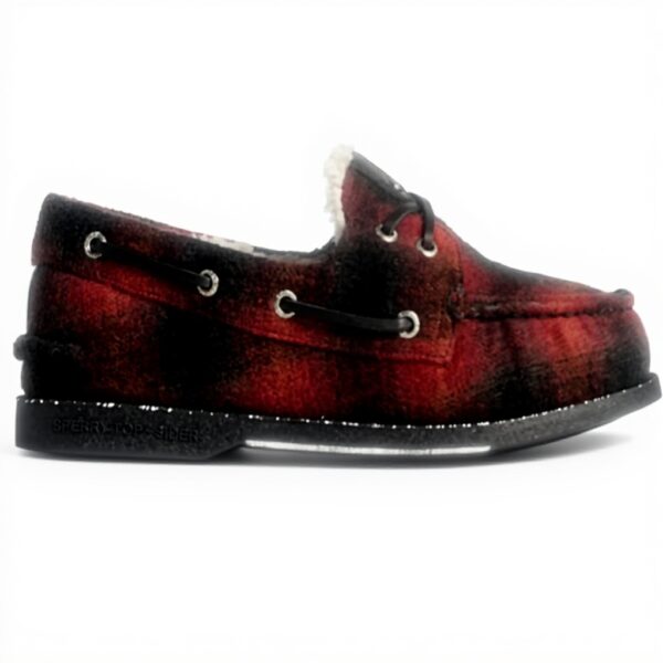 Sperry Chaussure Bateau Homme Laine Rouge Noire Cuir