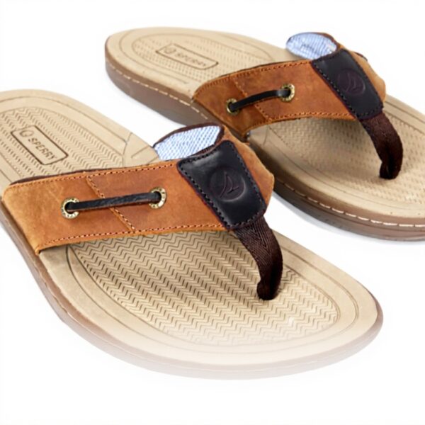 Sperry Baitfish Thong Sandales Homme Cuir Confort Plage