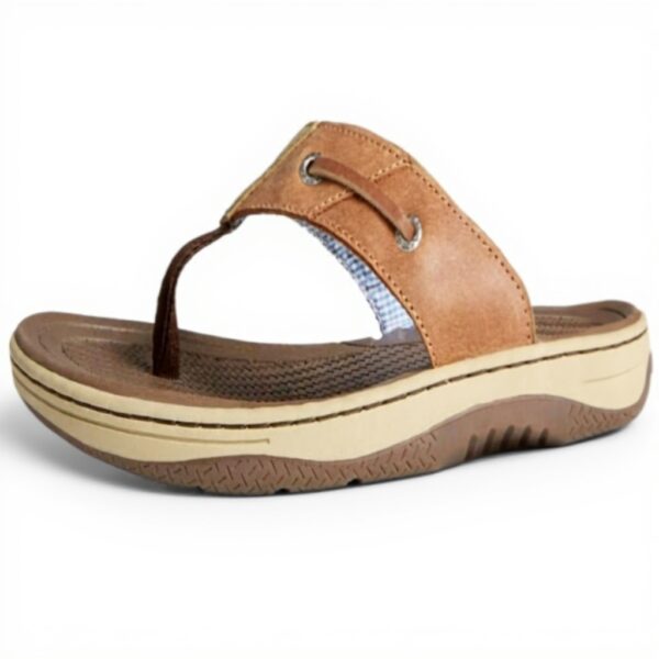 Sperry sandales homme cuir Baitfish Thong Marron Clair