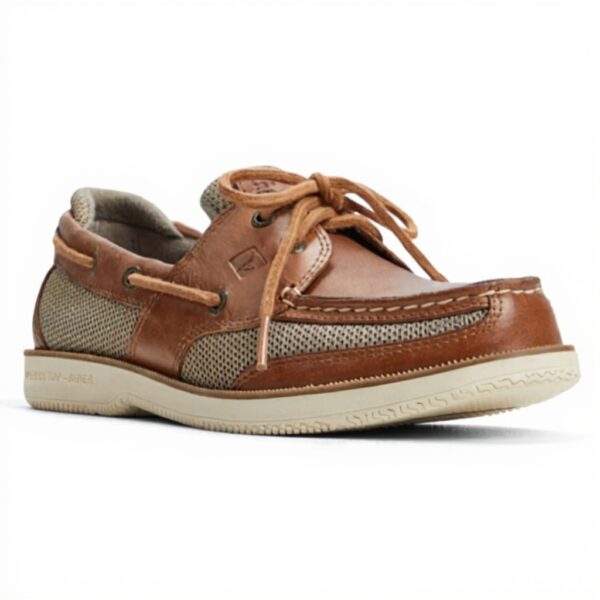Sperry Homme Surveyor 2-Eye Chaussure Bateau Cuir Beige