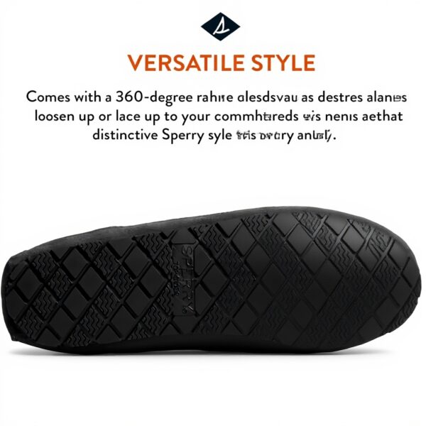 Sperry Pantoufle Brandon Homme Charbon Cuir Doublure