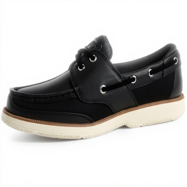 Sperry Surveyor 2 illets chaussures bateau cuir noir homme