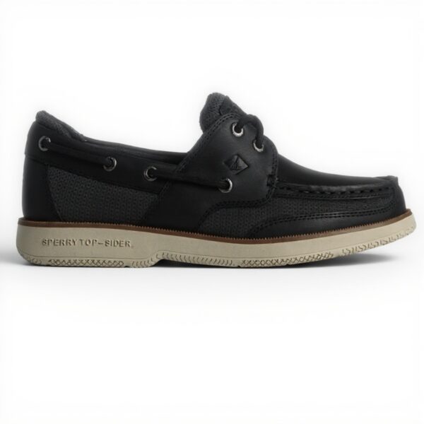 Sperry Surveyor 2 illets chaussures bateau cuir noir homme
