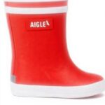 Bottes de pluie enfant Aigle doublure fourrure marine rouge