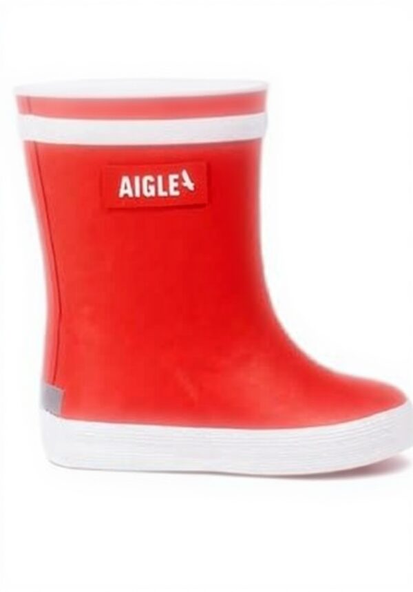 Bottes de pluie enfant Aigle doublure fourrure marine rouge