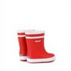 Bottes de pluie enfant Aigle doublure fourrure marine rouge
