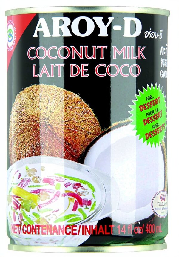 Lait de coco dessert Aroy-D 400 ml origine Thaïlande