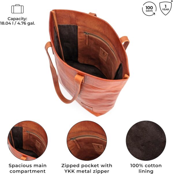 Cabas femme Berliner Bags Cassie cuir véritable vintage-4