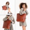 Cabas femme Berliner Bags Cassie cuir véritable vintage-6