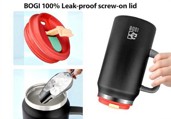 Gobelet isotherme BOGI 1,5 l acier inoxydable paille