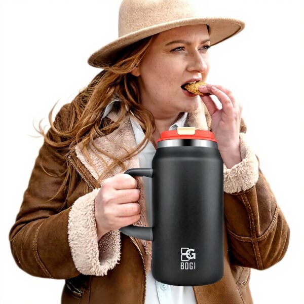 Gobelet isotherme BOGI 1,5 l acier inoxydable paille