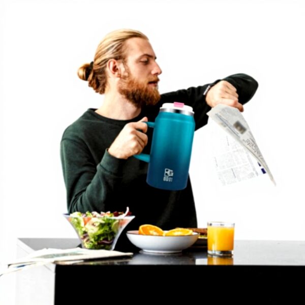 Gobelet isotherme BOGI 1,5 l acier inoxydable paille