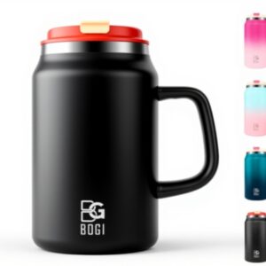 Gobelet isotherme BOGI 1,5 l acier inoxydable paille