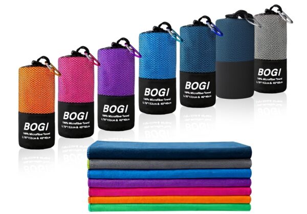 Serviette de voyage microfibre BOGI séchage rapide compacte