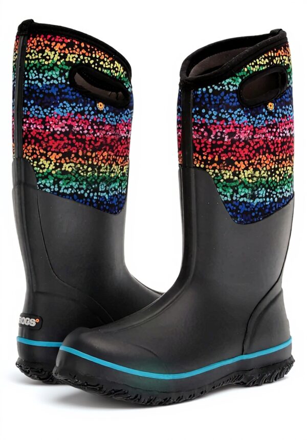 Bottes de pluie BOGS Femme étanches imprimé pois arc en ciel