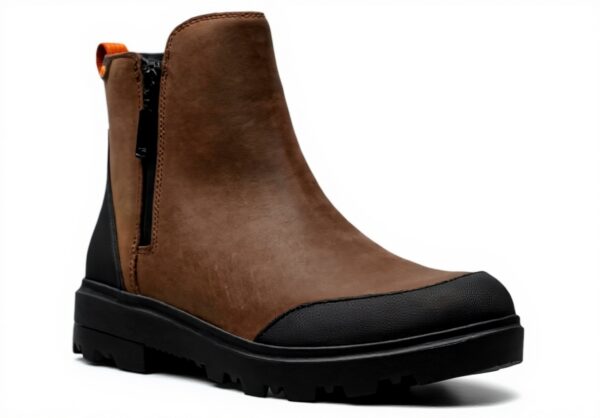 Bottes BOGS Femme Holly Zip imperméables cuir marron