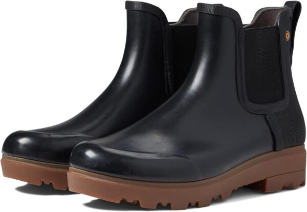 Bottes de pluie femme BOGS Holly Chelsea Shine cuir noir-0