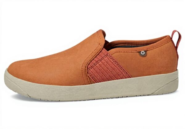 Bottes BOGS Kicker Slip-On Cuir Élastique Femme Orange Brûlé