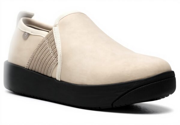 Bottes BOGS Kicker Slip-On Cuir Élastique Femme Oatmeal