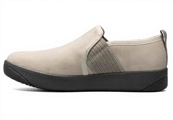 Bottes BOGS Kicker Slip-On Cuir Élastique Femme Oatmeal