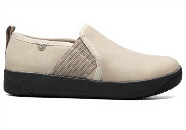 Bottes Bogs Kicker Slip-On Cuir Élastique Femme Oatmeal