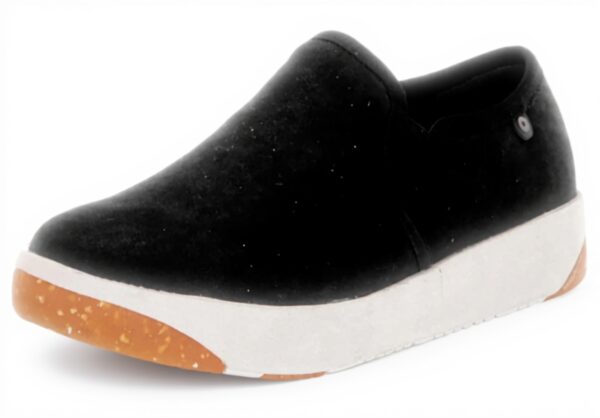Baskets BOGS Femme Noir Cuir Slip-on Confortable