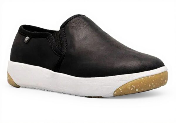 Baskets BOGS Femme Noir Cuir Slip-on Confortable