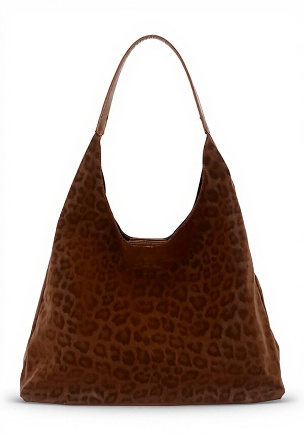 Sac porté épaule CORIOS imprimé léopard daim grande capacité