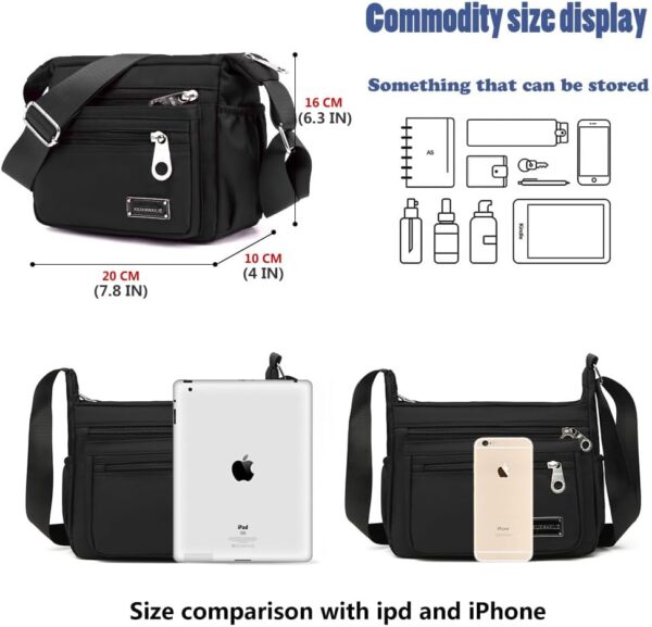 Sac bandoulière femme CYchen tissu Oxford noir grand cabas-1