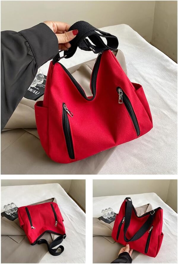 Sac bandoulière femme CYchen toile voile cabas ordinateur-3