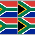 Drapeau Afrique du Sud stickers autocollants 4 pièces-0