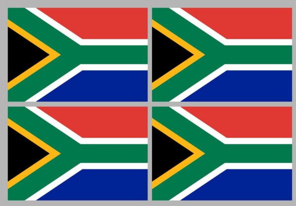 Drapeau Afrique du Sud stickers autocollants 4 pièces-0