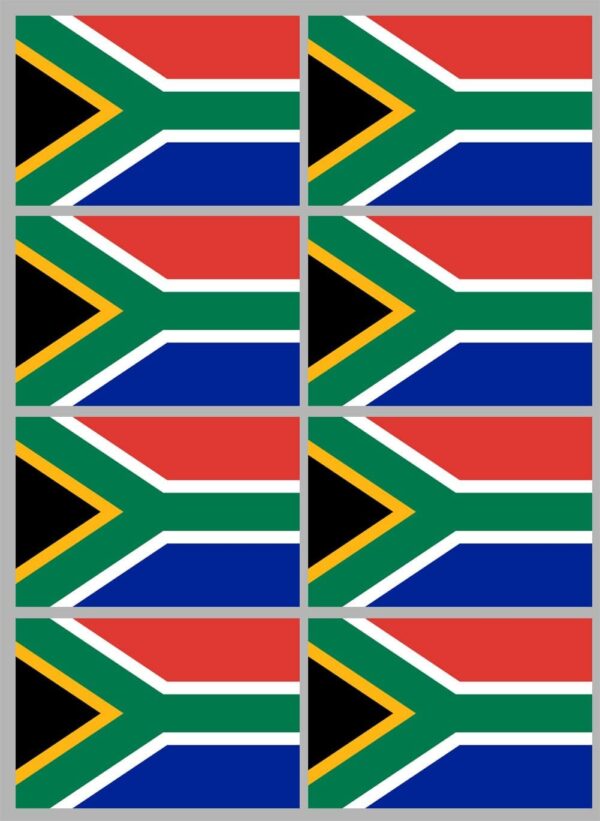 Drapeau Afrique du Sud stickers autocollants 8 pièces-0