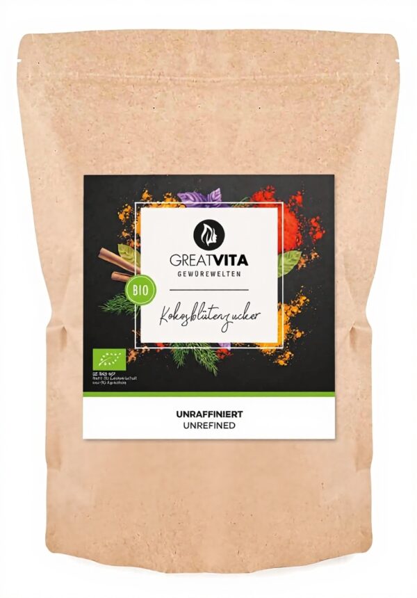 Sucre de fleur de coco bio MeaVita non raffiné poudre