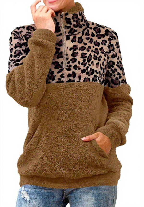 Sweat à capuche femme Generisch polaire surdimensionné col