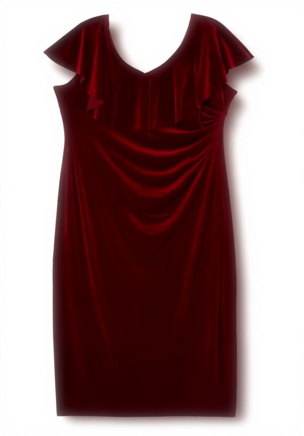 Robe cocktail velours Gina Bacconi femme col V sans manches