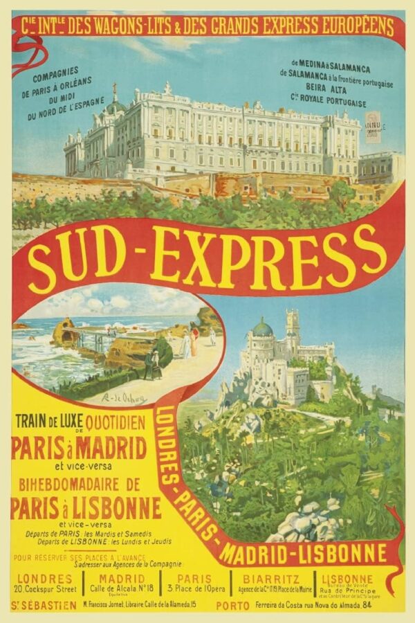 Poster Train SUD Express Vintage Herbé Affiche Ancienne-0