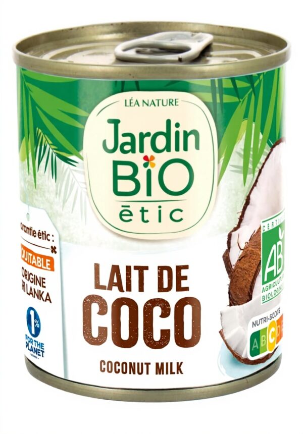 Lait de coco bio Jardin BiO étic 225 ml sans BPA