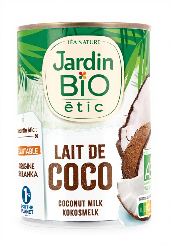 Lait de Coco Bio Jardin BiO étic Onctueux Équitable
