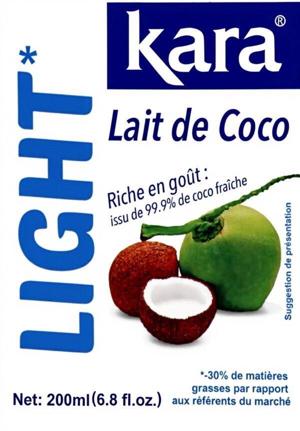 Lait de coco light KARA sans additif lot de 2 briques