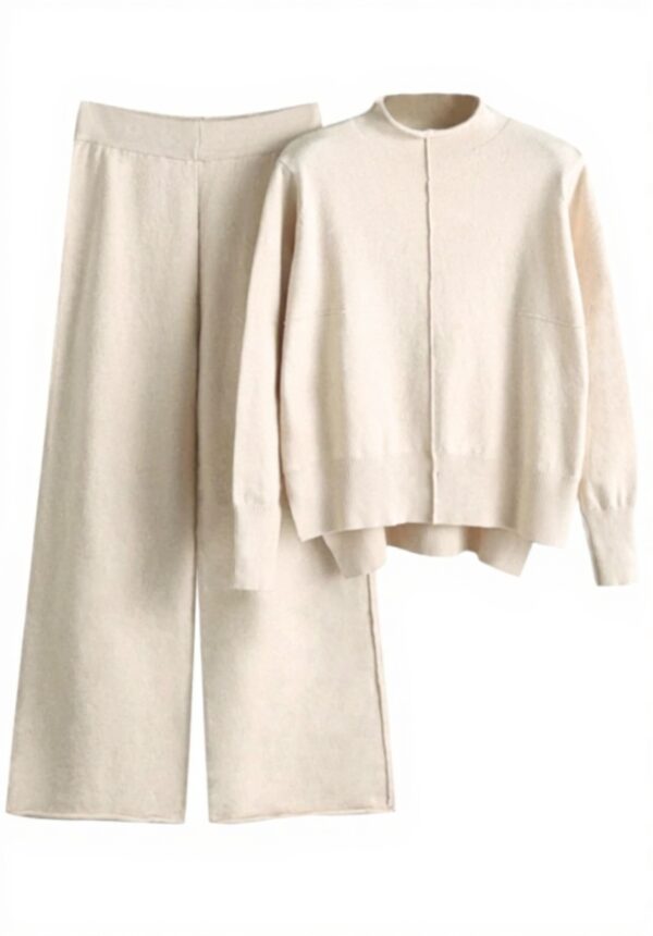 Ensemble 2 pièces LOIJMK Femme Pull Pantalon Jambes Larges