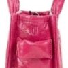 Marc Jacobs sac cabas cuir froissé magenta femme-3