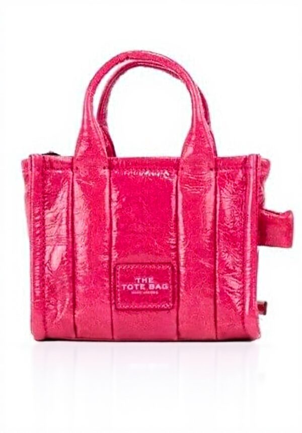 Marc Jacobs sac cabas cuir froissé magenta femme