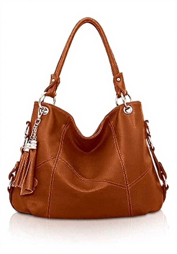 Sac à main femme NICOLE & DORIS cuir bandoulière pompon