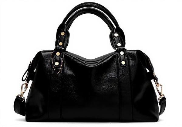 NIYUTA Sac porté main femme Boston bandoulière oreiller noir