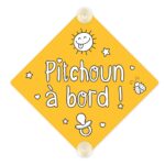 Plaque bébé à bord personnalisée pitchoun minots sud France-0