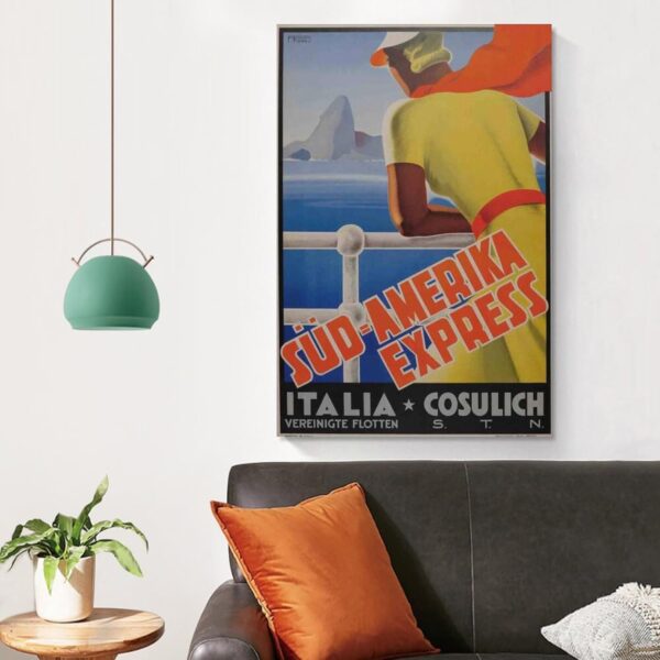 Poster vintage Süd-Amerika Express Filippo Romoli décoration-3
