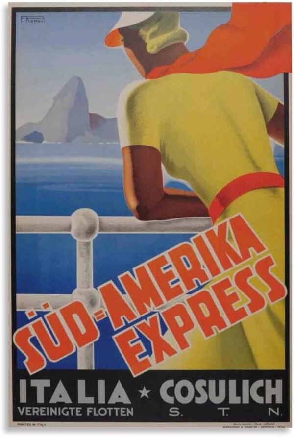 Poster vintage Süd-Amerika Express Filippo Romoli décoration-0