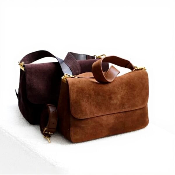 Sac bandoulière cuir femme grande capacité porté épaule